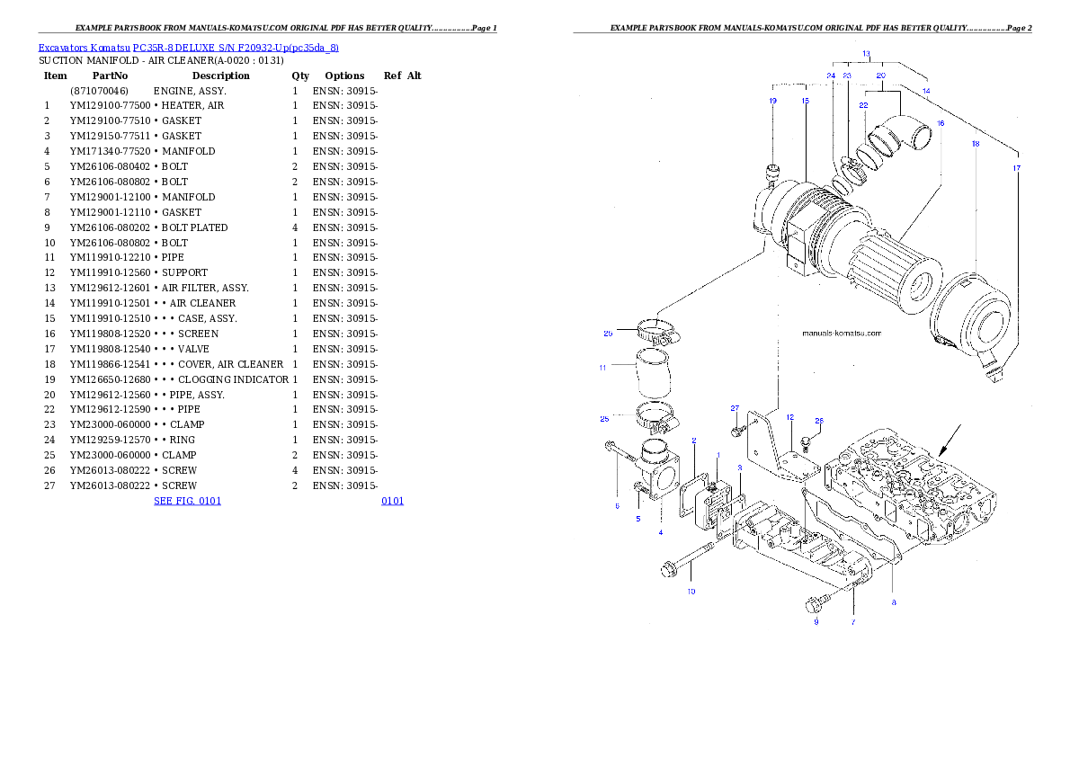 PC35R-8 DELUXE S/N F20932-Up Partsbook