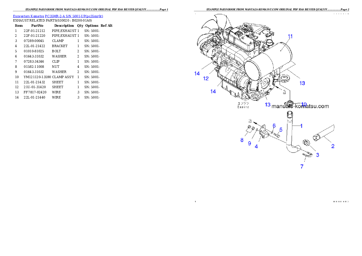 PC35MR-2-A S/N 5001-UP Partsbook