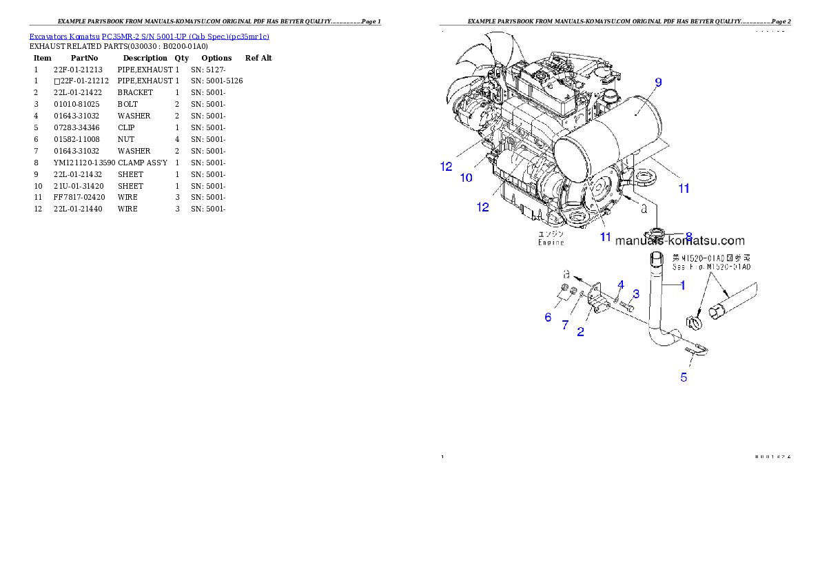 PC35MR-2 S/N 5001-UP (Cab Spec.) Partsbook