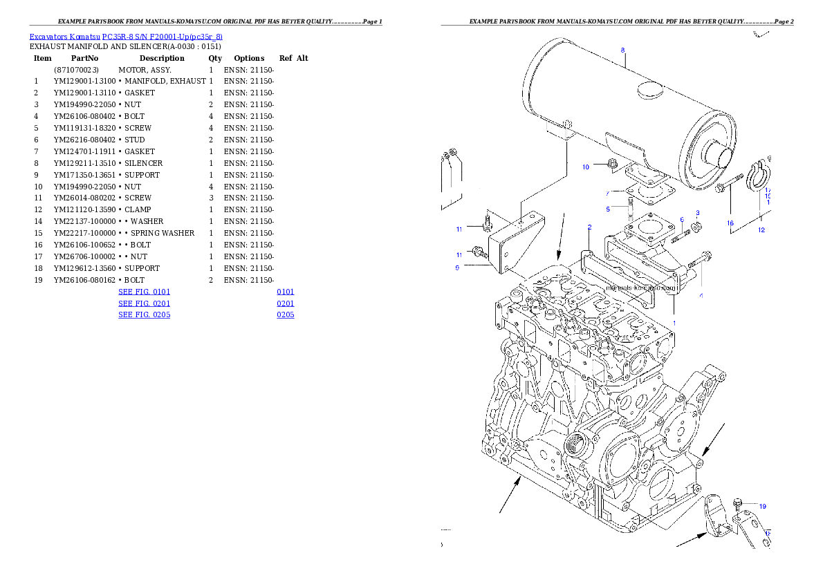 PC35R-8 S/N F20001-Up Partsbook