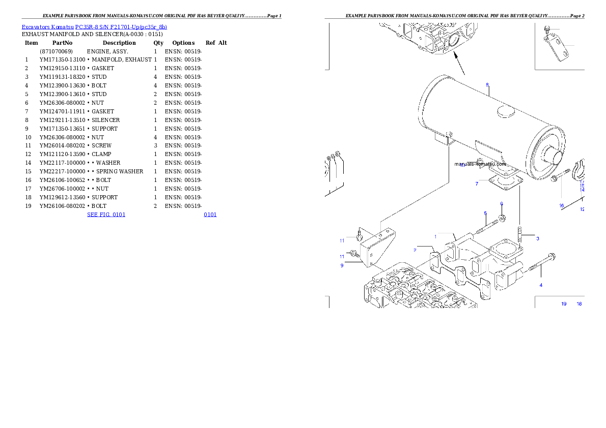 PC35R-8 S/N F21701-Up Partsbook