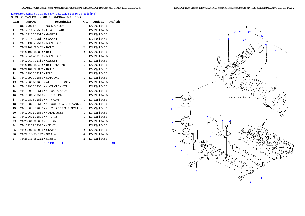 PC45R-8 S/N DELUXE F20666-Up Partsbook