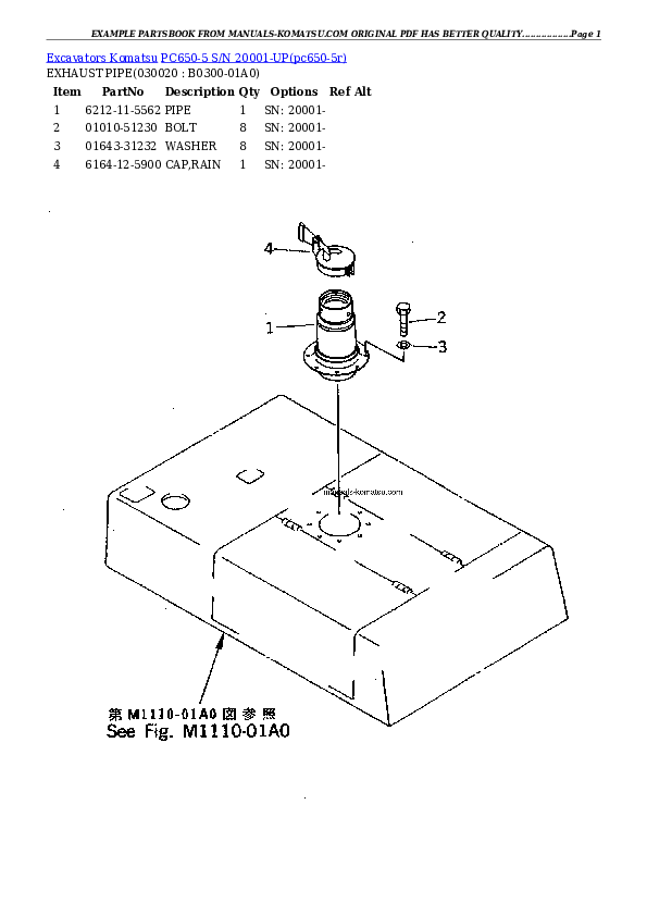 PC650-5 S/N 20001-UP Partsbook