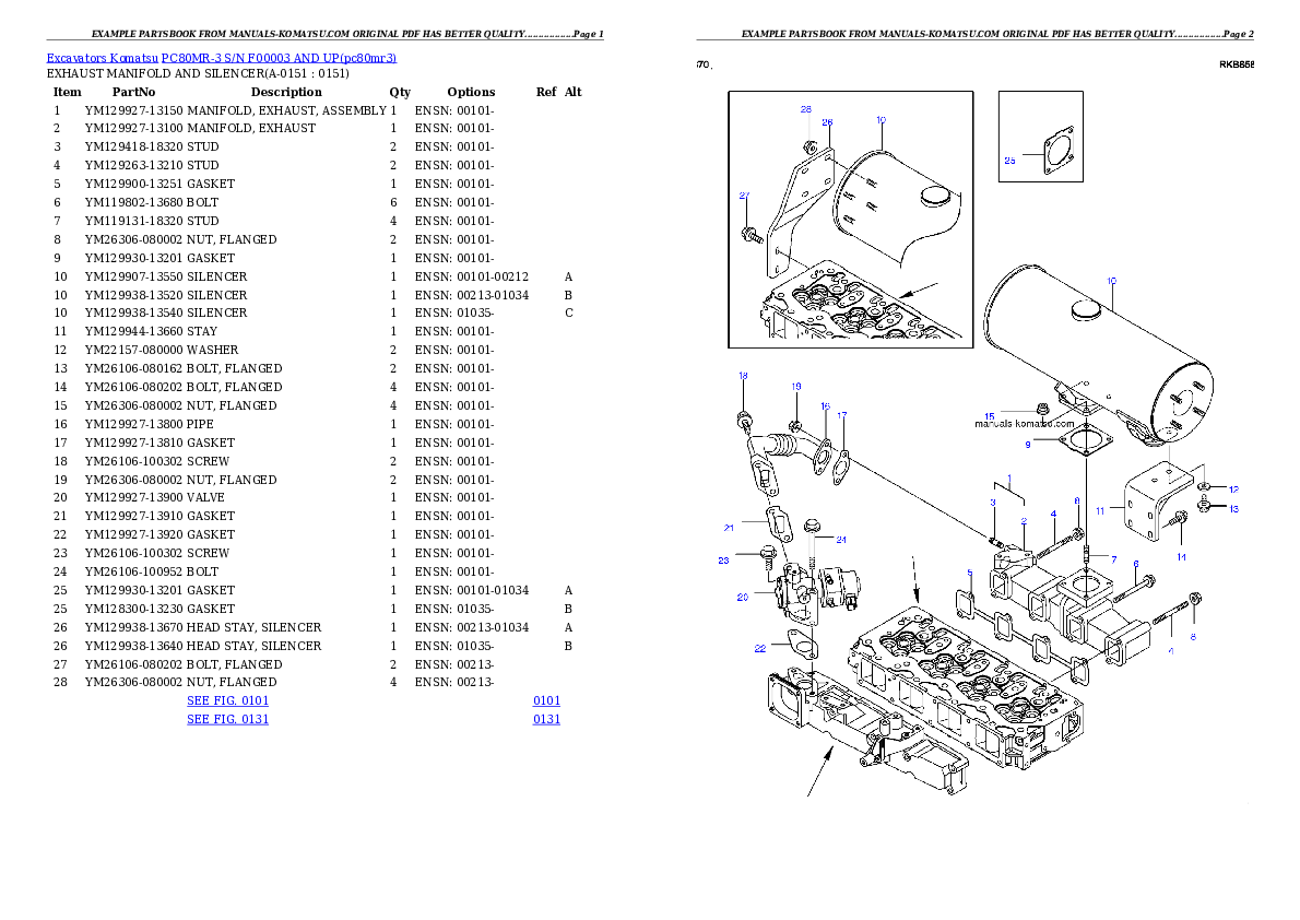 PC80MR-3 S/N F00003 AND UP Partsbook