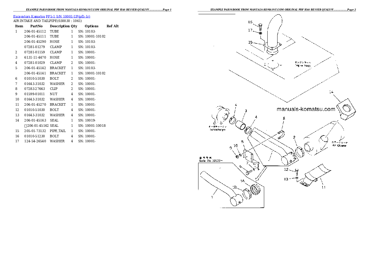 PF5-1 S/N 10001-UP Partsbook