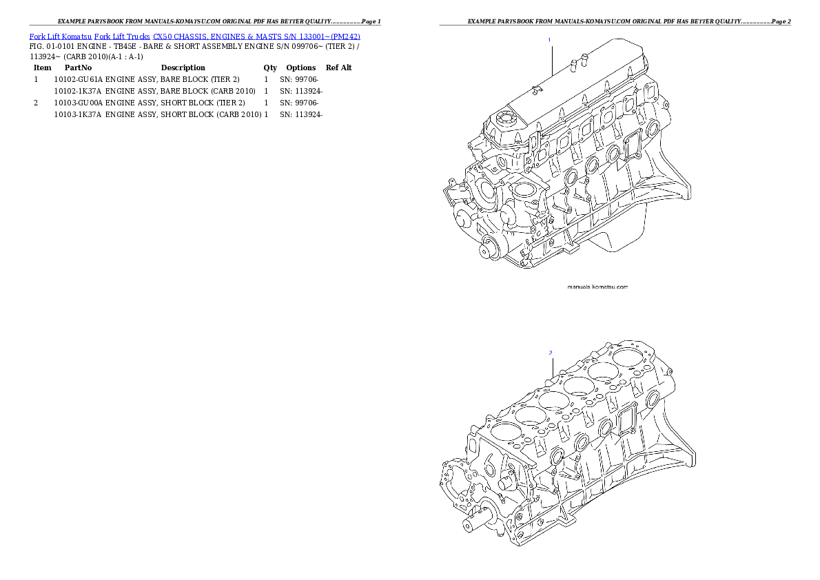 CX50 CHASSIS, ENGINES & MASTS S/N 133001~ Partsbook