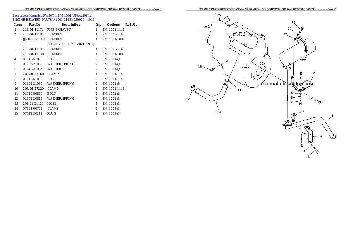 PW30T-1 S/N 1001-UP Partsbook