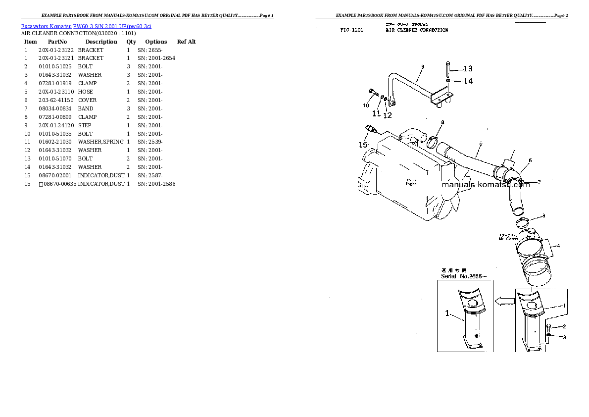 PW60-3 S/N 2001-UP Partsbook