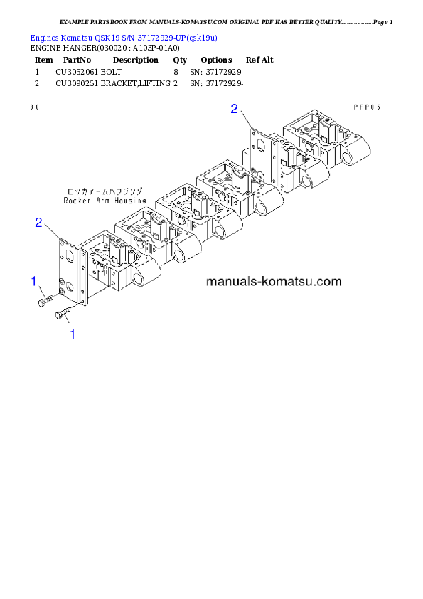 QSK19 S/N 37172929-UP Partsbook