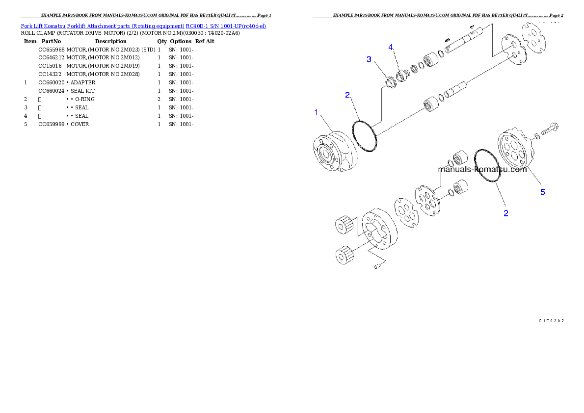 RC40D-1 S/N 1001-UP Partsbook