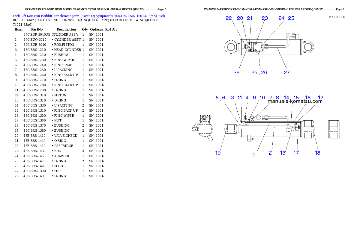 RSD459-1 S/N 1001-UP Partsbook