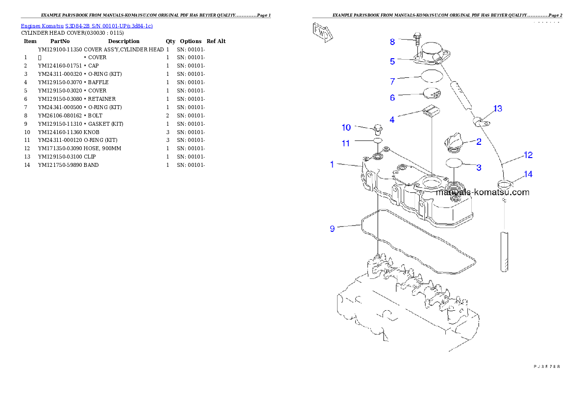 S3D84-2B S/N 00101-UP Partsbook