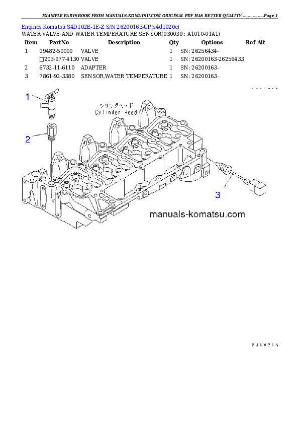 S4D102E-1E-Z S/N 26200163-UP Partsbook