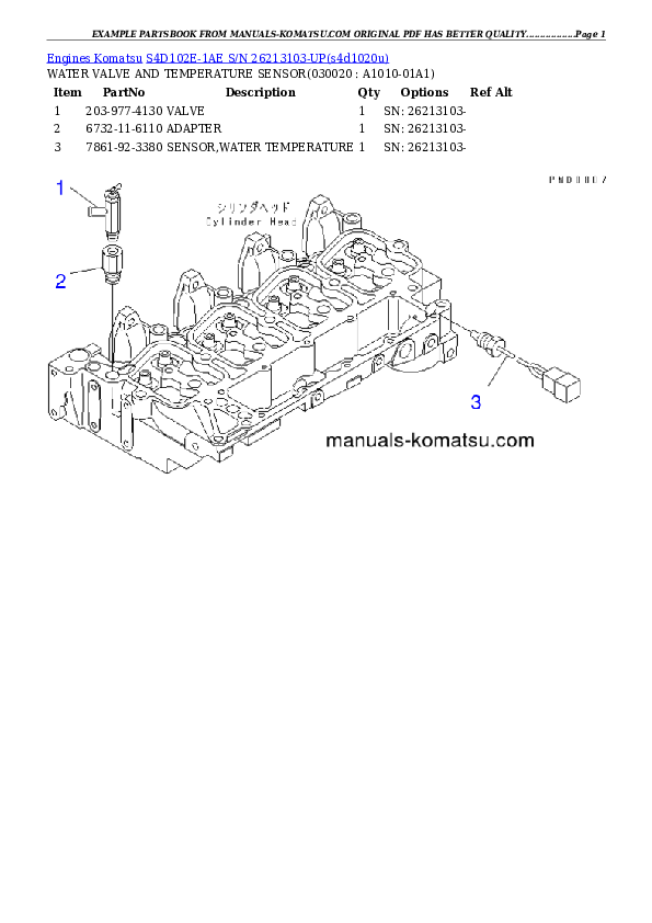 S4D102E-1AE S/N 26213103-UP Partsbook