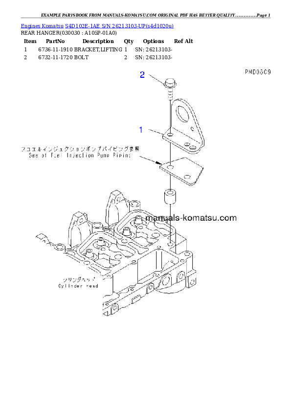 S4D102E-1AE S/N 26213103-UP Partsbook