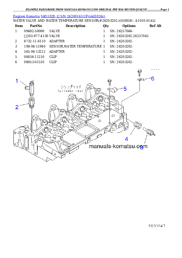 S4D102E-1J S/N 26200163-UP Partsbook