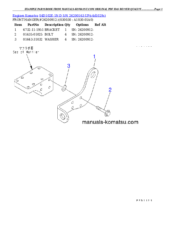 S4D102E-1N-D S/N 26200163-UP Partsbook