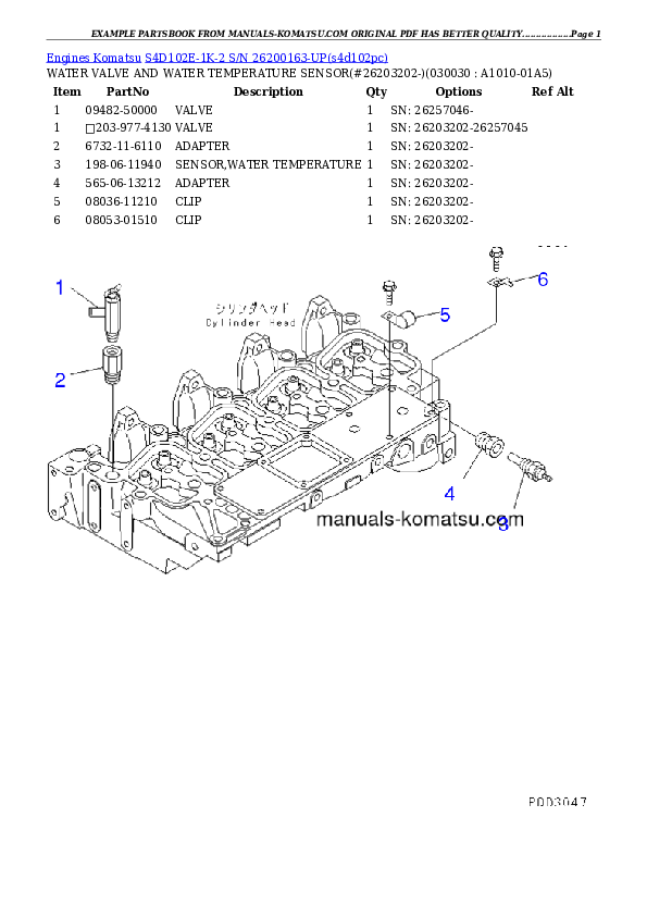 S4D102E-1K-2 S/N 26200163-UP Partsbook