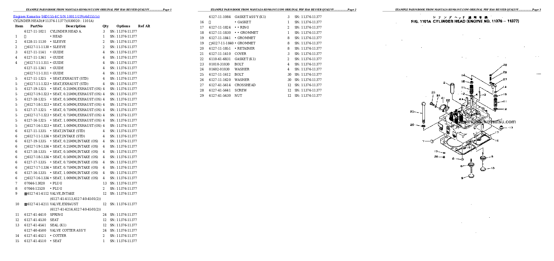 S6D155-4C S/N 10011-UP Partsbook