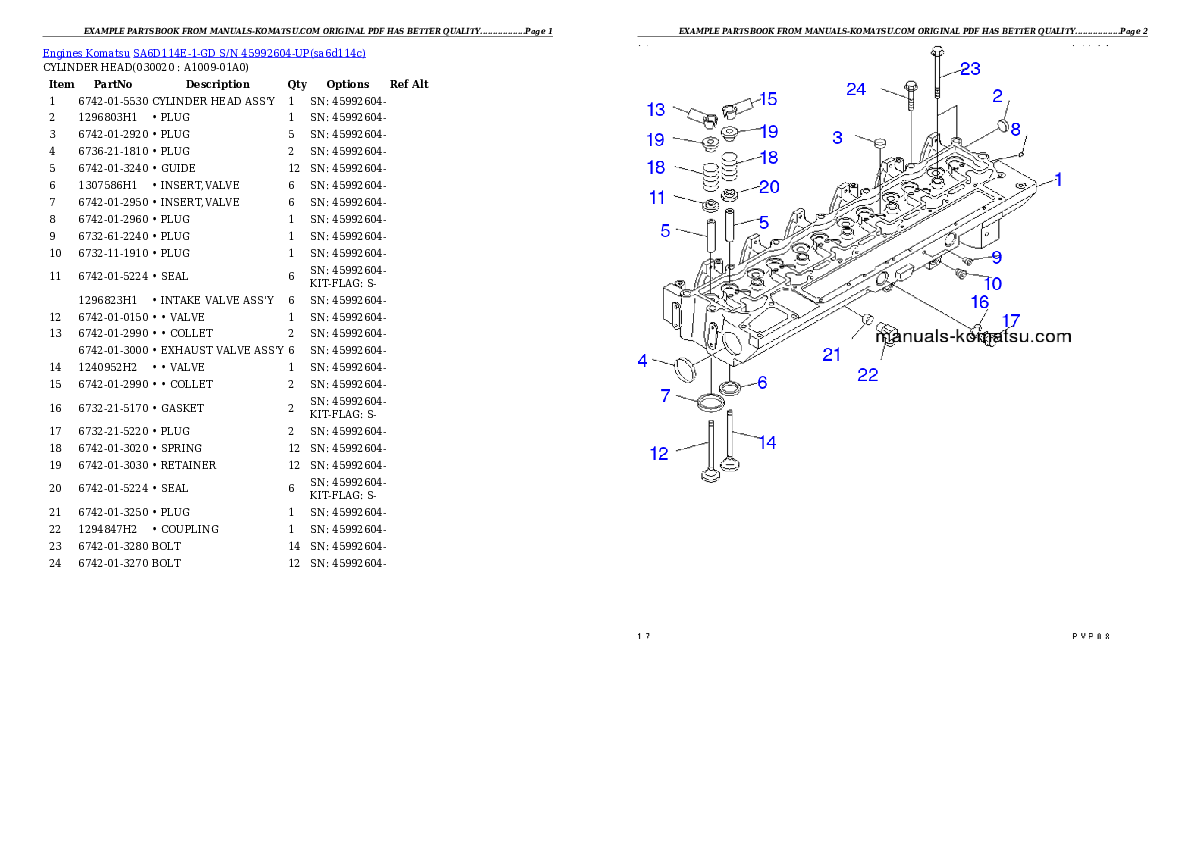 SA6D114E-1-GD S/N 45992604-UP Partsbook