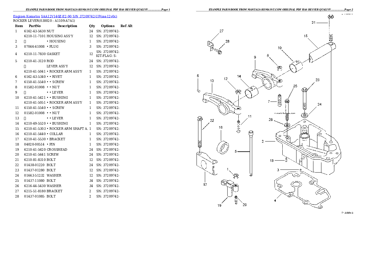 SAA12V140Z-E2-90 S/N 37209742-UP Partsbook