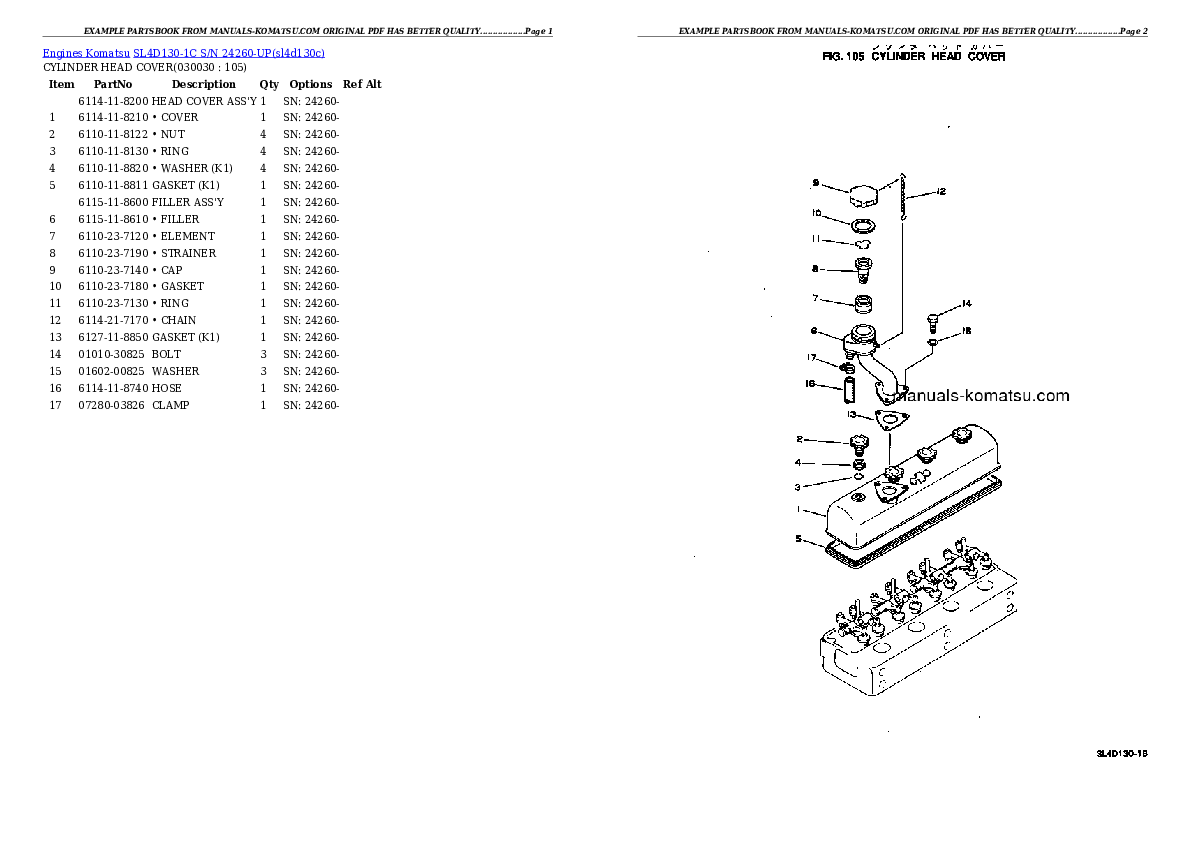 SL4D130-1C S/N 24260-UP Partsbook