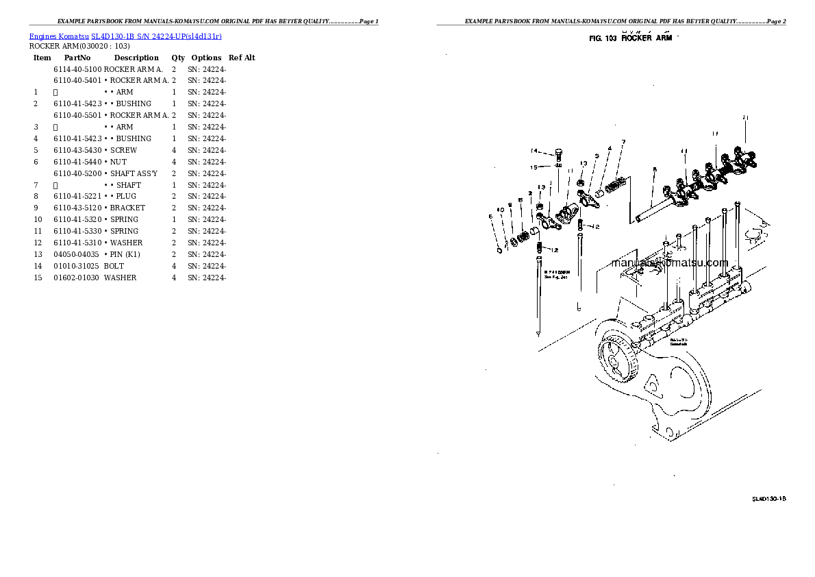 SL4D130-1B S/N 24224-UP Partsbook