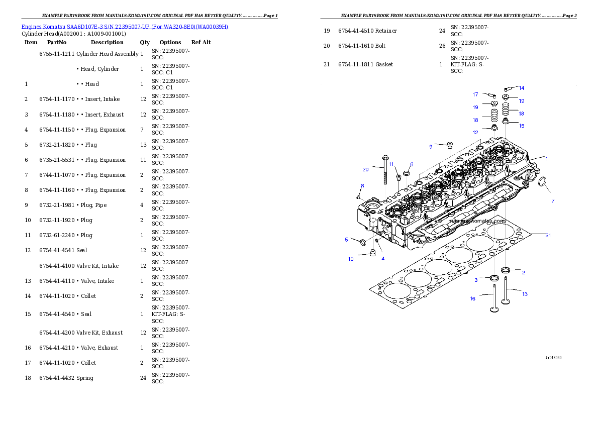 SAA6D107E-3 S/N 26635492-UP (For D61EX-24/D61EXI-24/D61PX-24/D61PXI-24) Partsbook