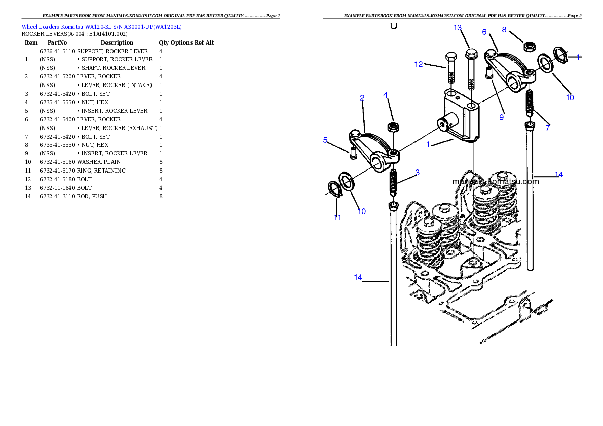 WA120-3L S/N A30001-UP Partsbook