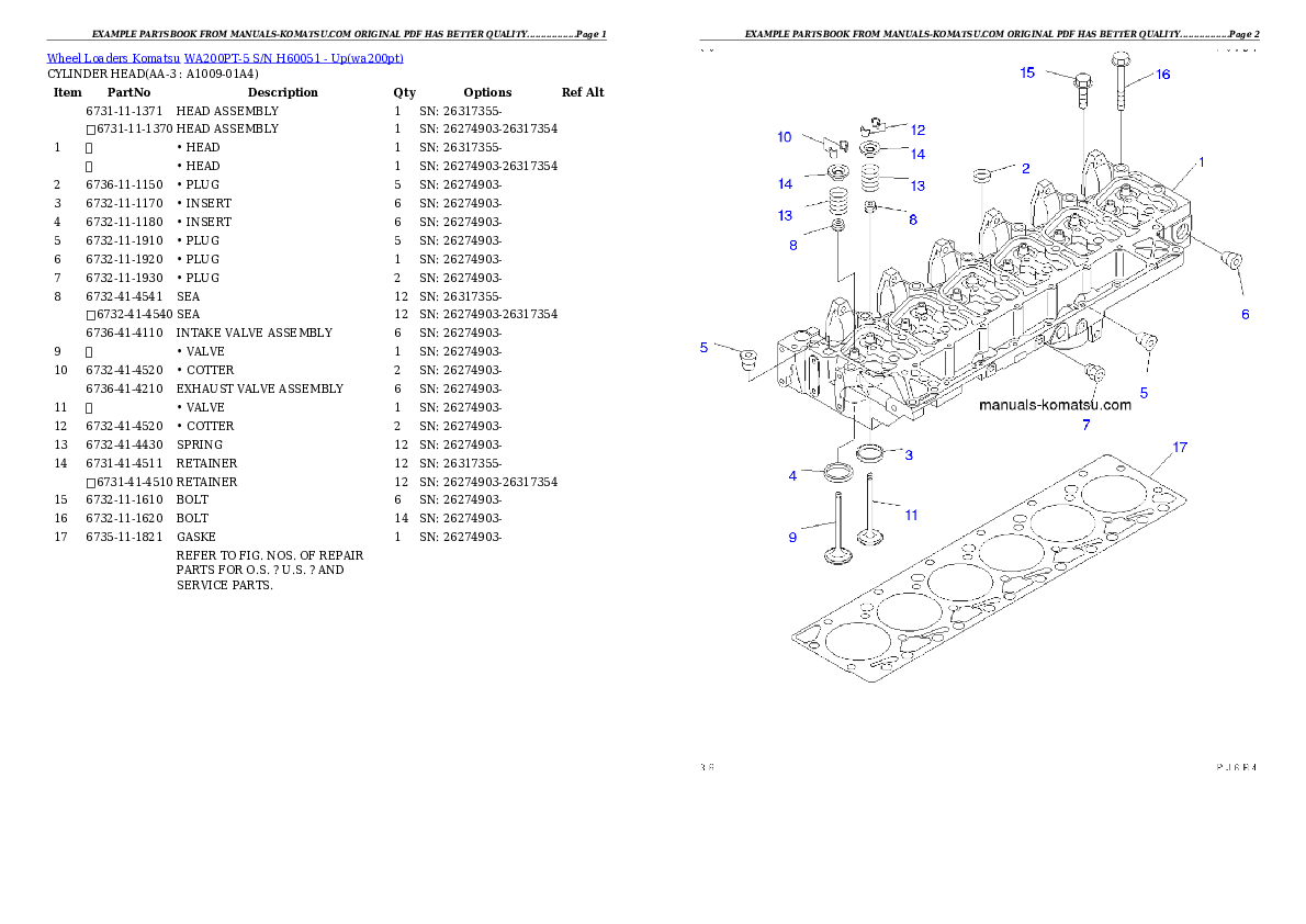 WA200PT-5 S/N H60051 - Up Partsbook