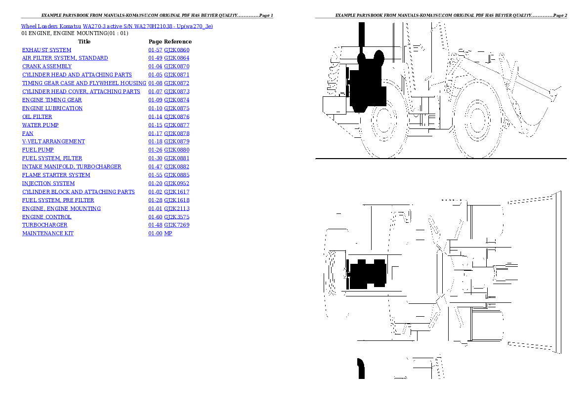 WA270-3 active S/N WA270H21038 - Up Partsbook