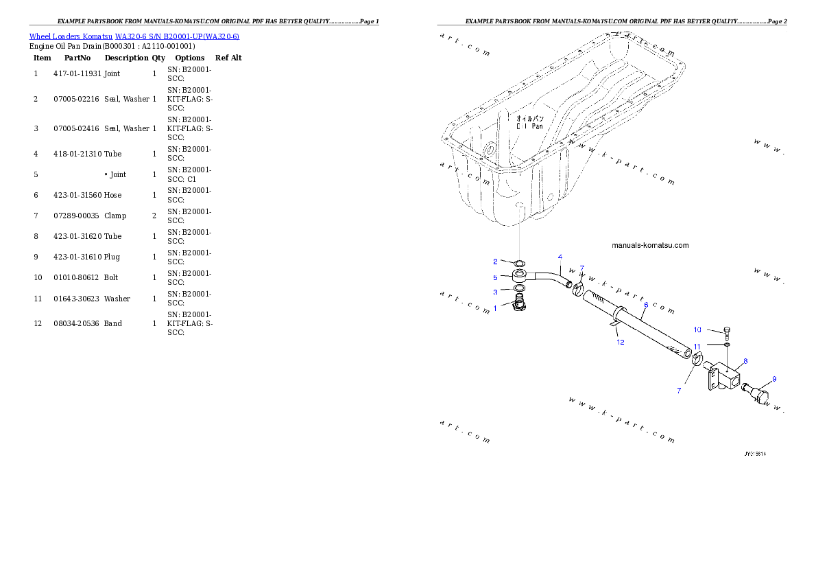 WA320-6 S/N B20001-UP Partsbook