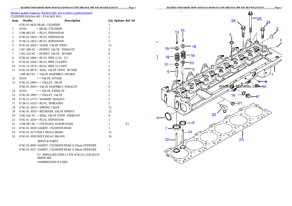 WA320-3MC S/N A31001-Up Partsbook