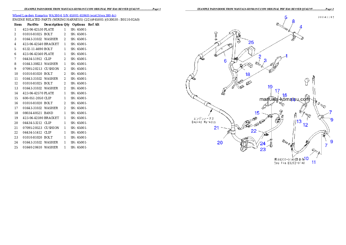 WA380-6 S/N 65001-65948 (ecot3) Partsbook