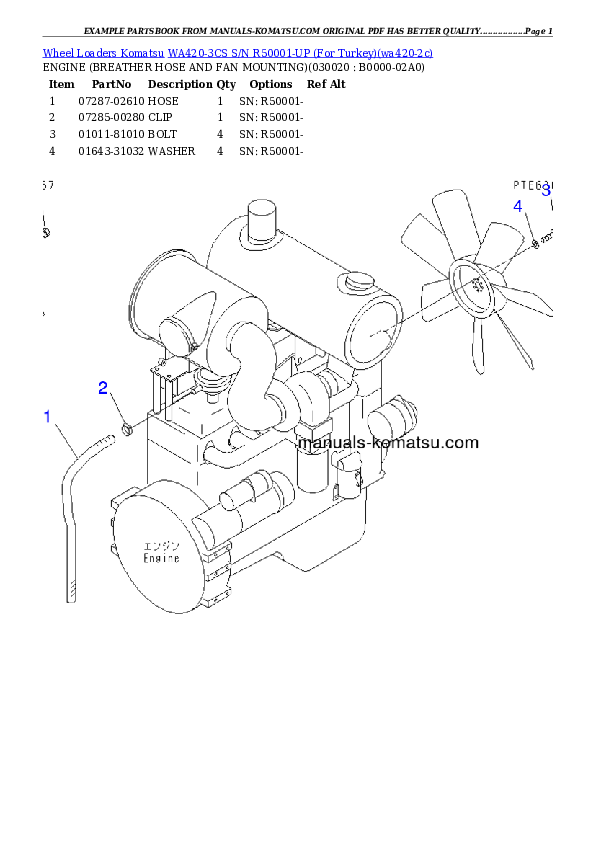 WA420-3CS S/N R50001-UP (For Turkey) Partsbook