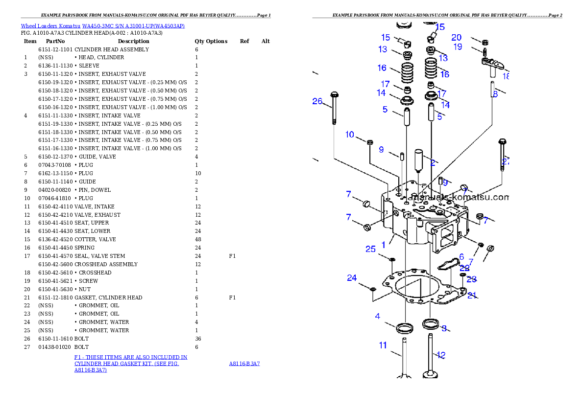 WA450-3MC S/N A31001-UP Partsbook