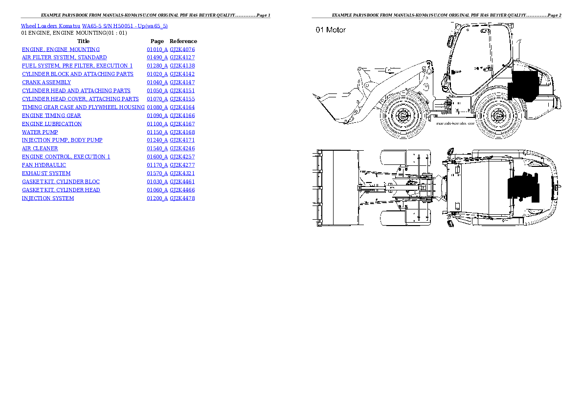 WA65-5 S/N H50051 - Up Partsbook