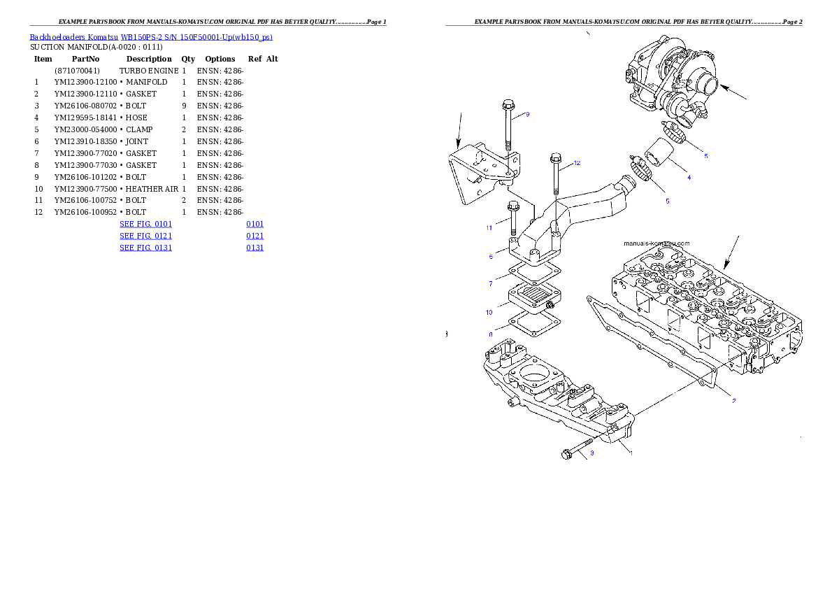 WB150PS-2 S/N 150F50001-Up Partsbook