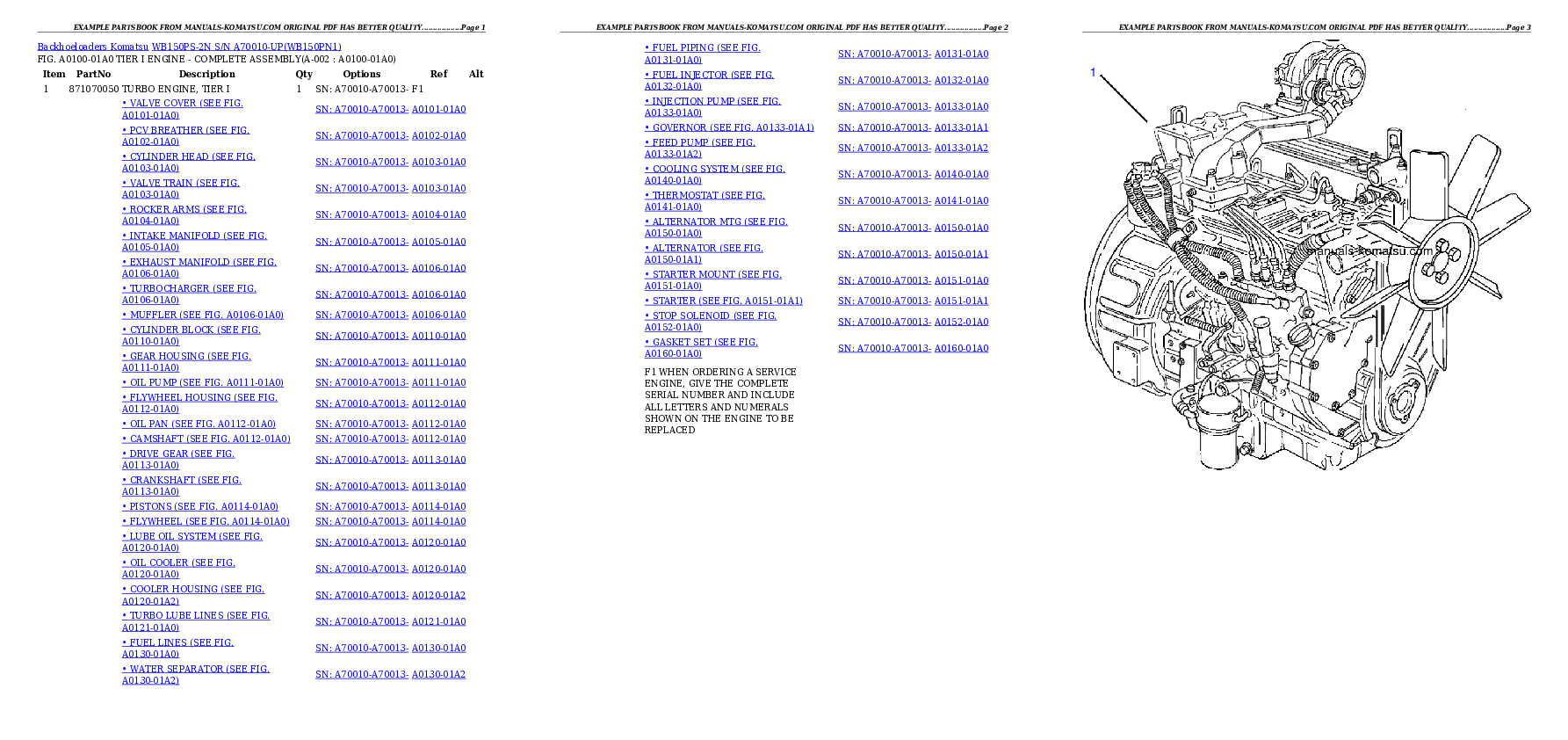 WB150PS-2N S/N A70010-UP Partsbook