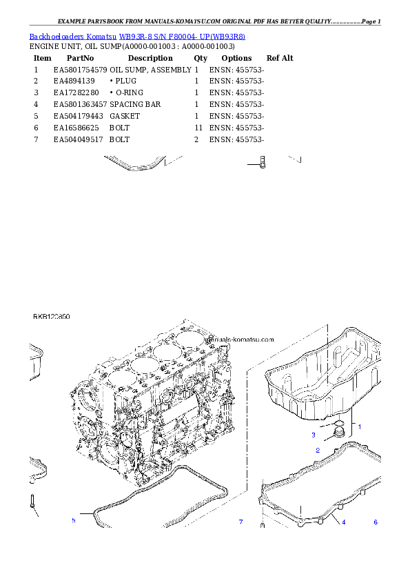 WB93R-8 S/N F80004- UP Partsbook