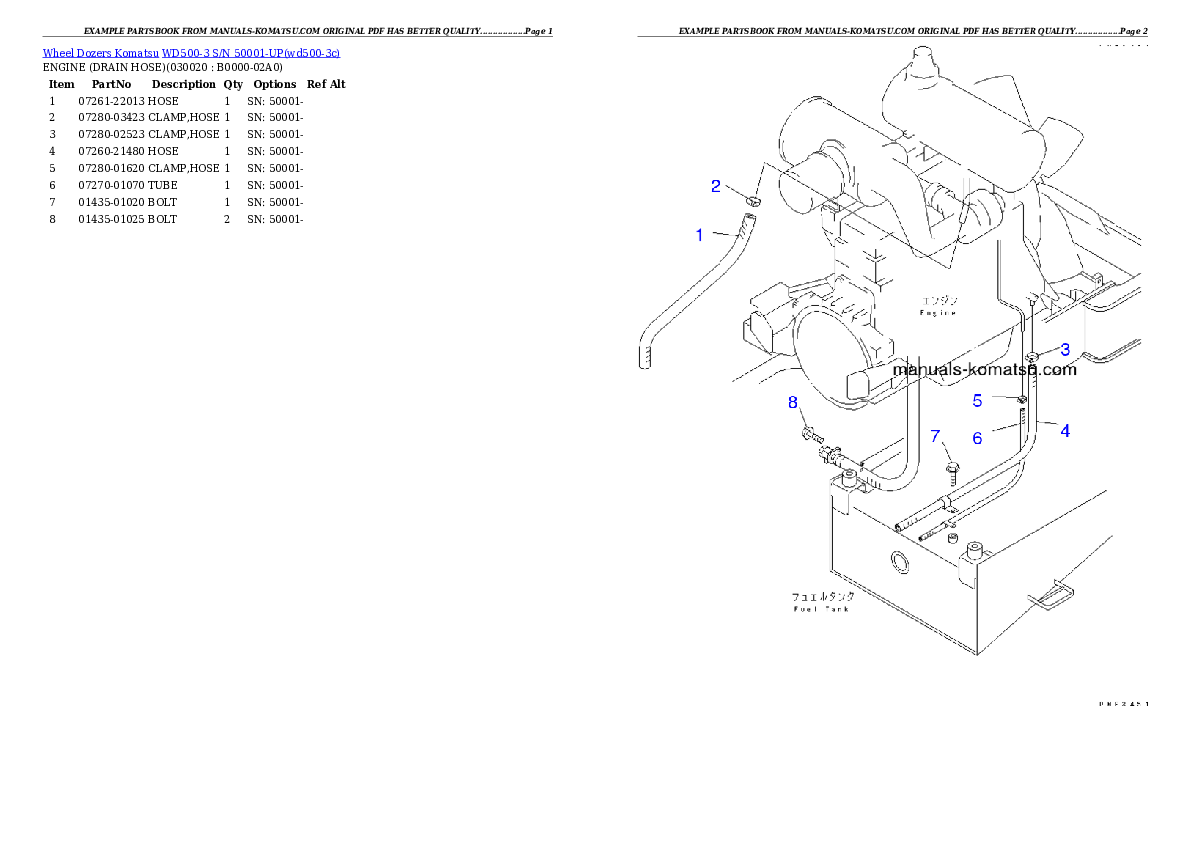 WD500-3 S/N 50001-UP Partsbook