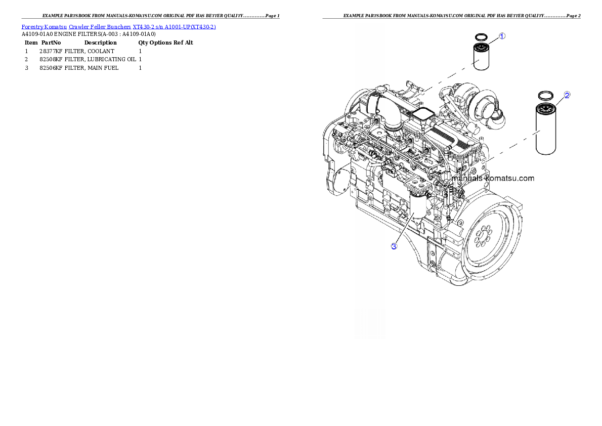 XT430-2 s/n A1001-UP Partsbook