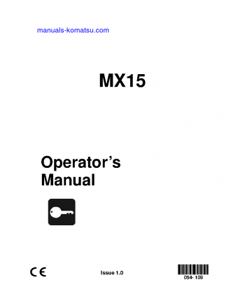 MX15(JPN) S/N 4001-UP Operation manual (English)