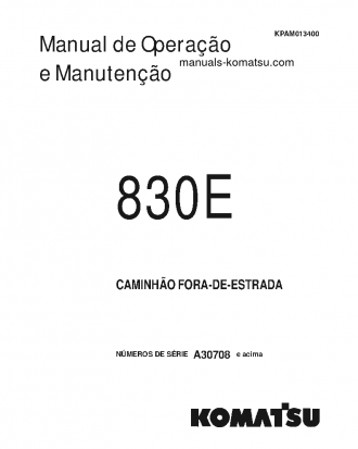 830E(USA) S/N A30708-A30732 Operation manual (Portuguese)