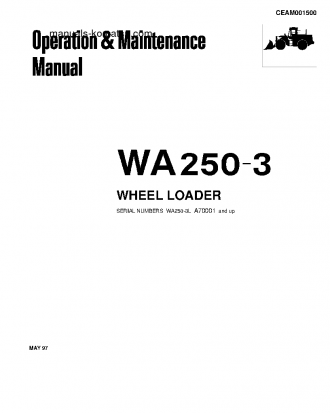 WA250-3(USA)-L S/N A70001-UP Operation manual (English)