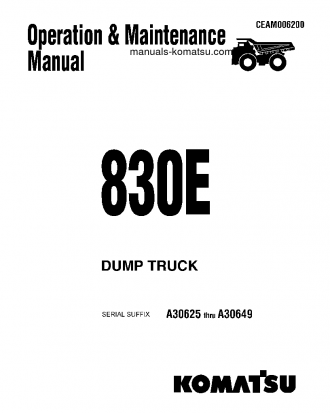 830E(USA) S/N A30625-A30649 Operation manual (English)