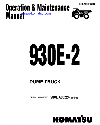 930E-2(USA)-3 S/N A30224-A30245 Operation manual (English)