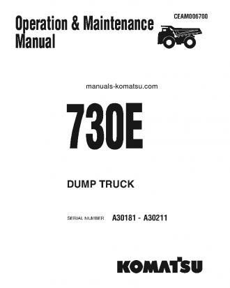 730E(USA) S/N A30181-A30211 Operation manual (English)