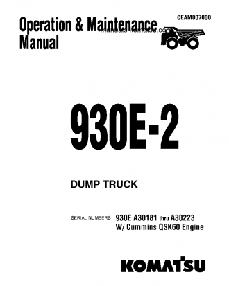 930E-2(USA) S/N A30181-A30223 Operation manual (English)