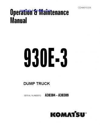 930E-3(USA) S/N A30304-A30309 Operation manual (English)